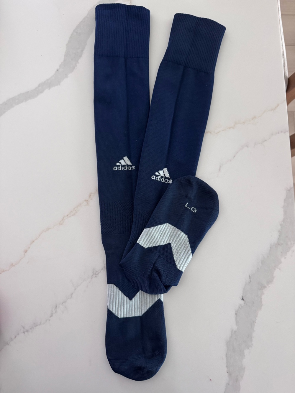 adidas Navy Athletic Crew Socks with Light-Gray Accents